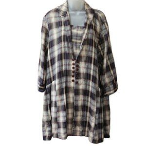 Studio 90 Plaid Mini Dress Western Rustic Casual Dress Medium